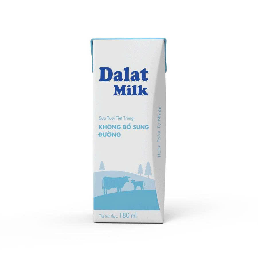 LỐC SỮA TƯƠI VỊ TỰ NHIÊN DALATMILK 180ML