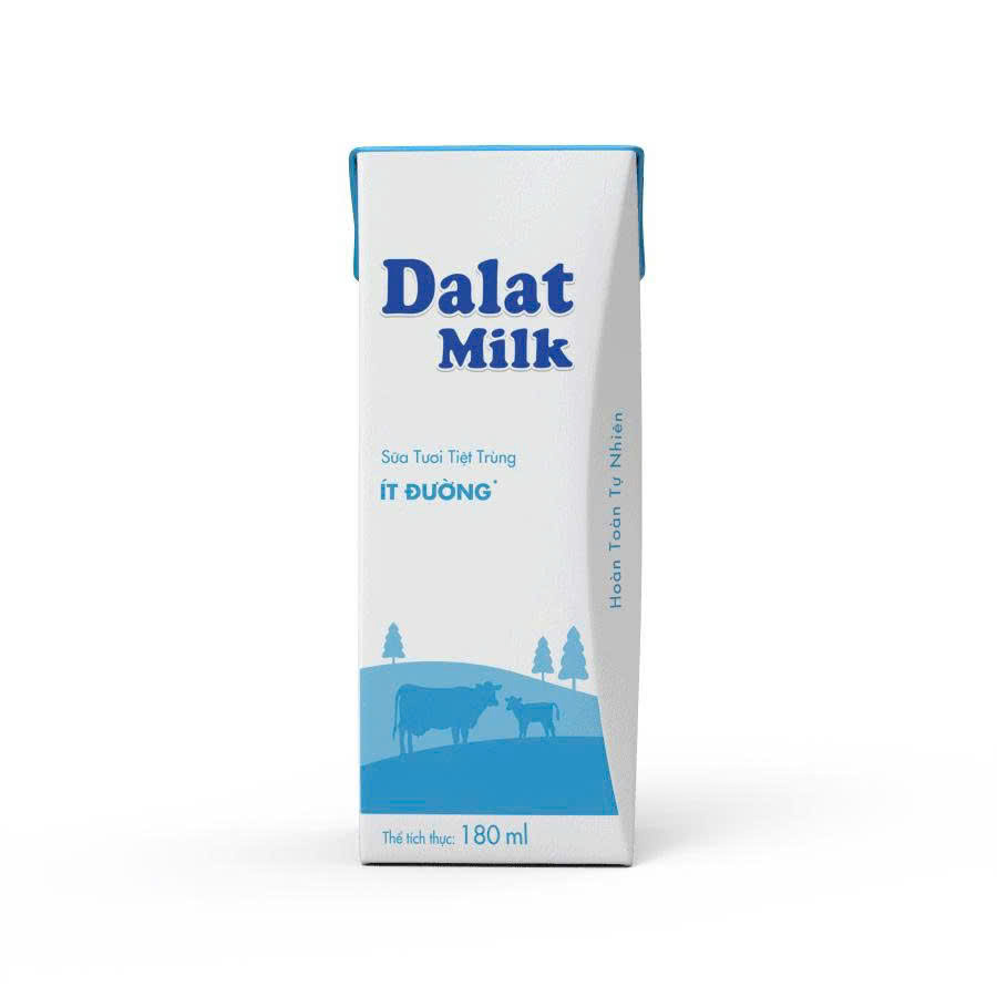 LỐC SỮA TƯƠI ÍT ĐƯỜNG DALATMILK 180ML