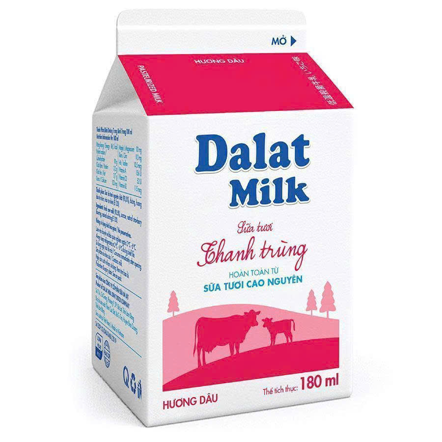 SỮA TƯƠI THANH TRÙNG HƯƠNG DÂU 180 ML